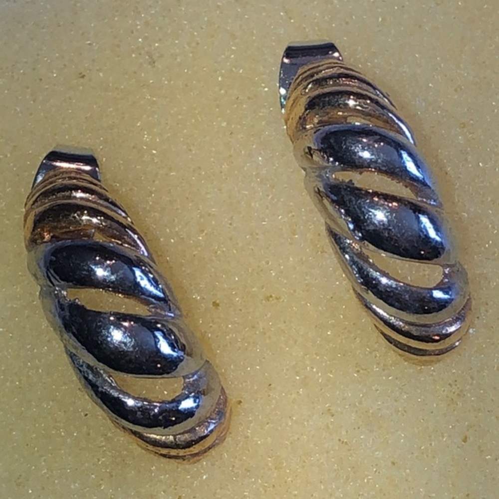 Elegant Gold Tone Silver Tone Twisted Boho Hoop Earrings